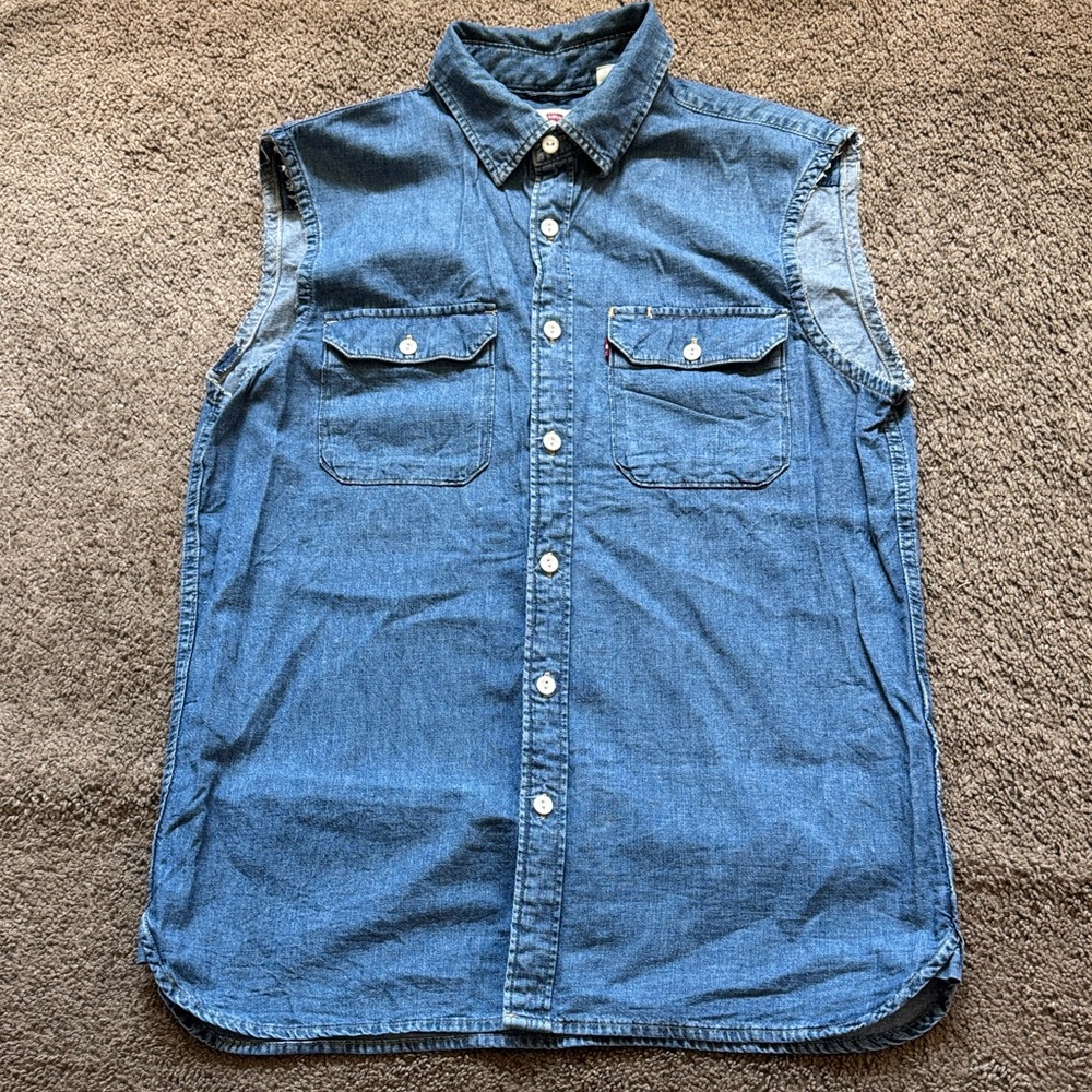 Levi's Blue Denim Sleeveless Shirt
